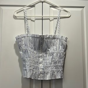 Forever 21 NWT medium blue & white striped tank top